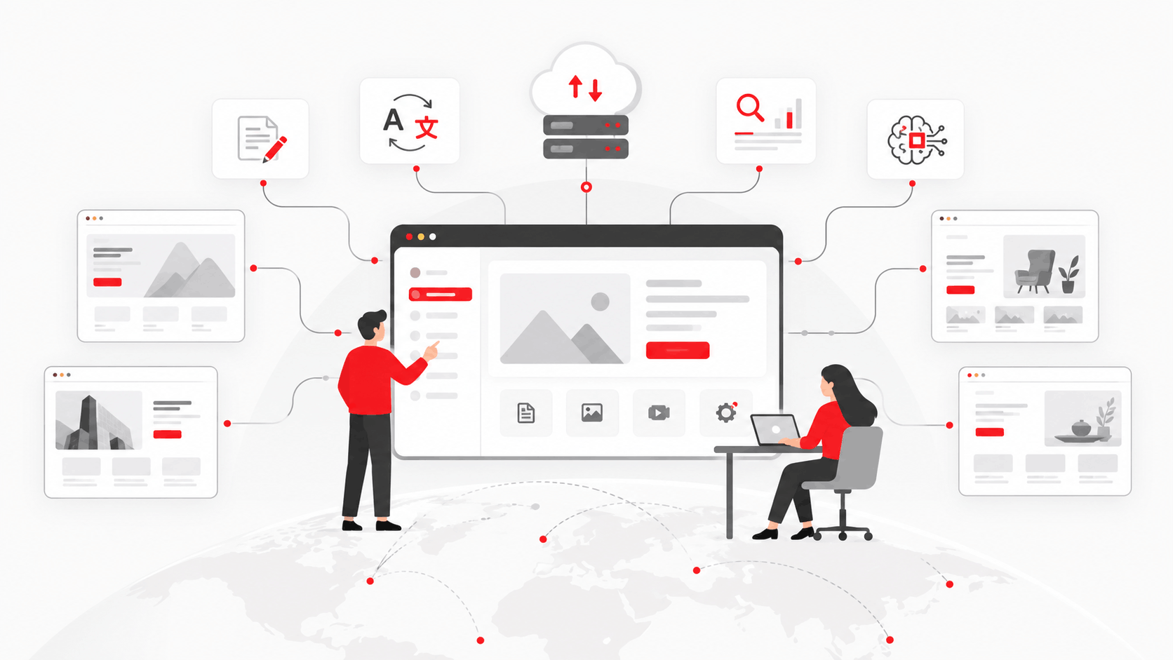 مدیریت یکپارچه وب‌سایت ابری، نسخه‌های محلی، CDN، دامنه و سئوی معنایی با BasisCloud Web